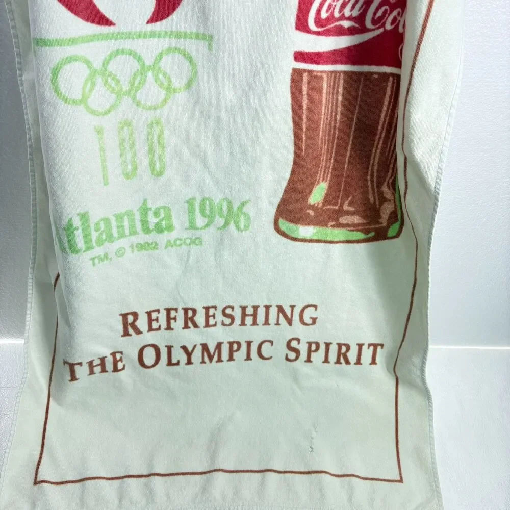 Coca-Cola Brand Towel Vintage Atlanta 1996 Olympics